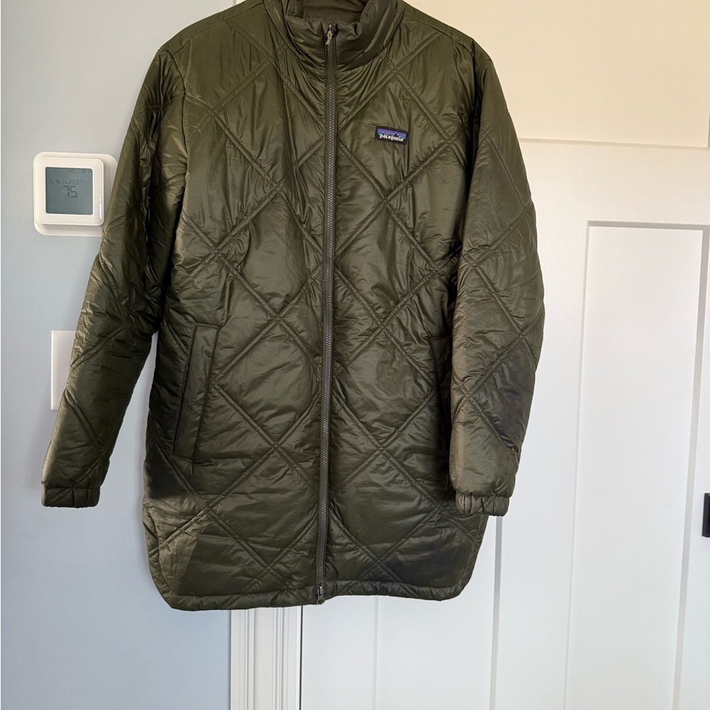 Patagonia Forest Green Quilted Puffer Coat